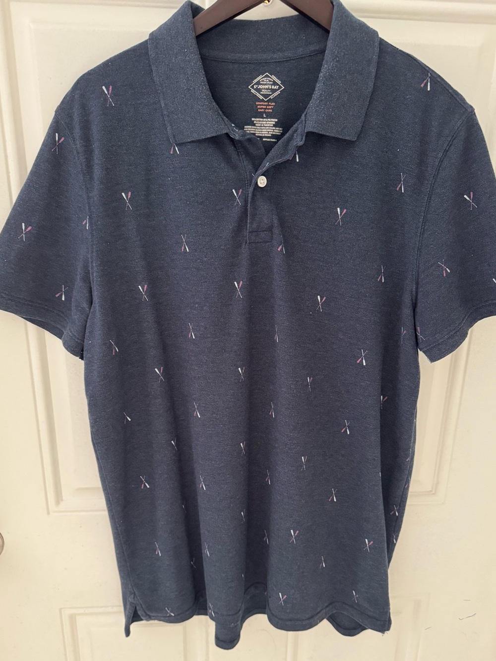 St. John’s bay Men's Navy Polo with Subtle Embroidered Motif
